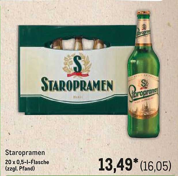 Staropramen 20 x 0,5-l-Flasche (zzgl. Pfand)
