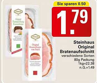 Steinhaus Original Bratenaufschnitt verschiedene Sorten 80g
