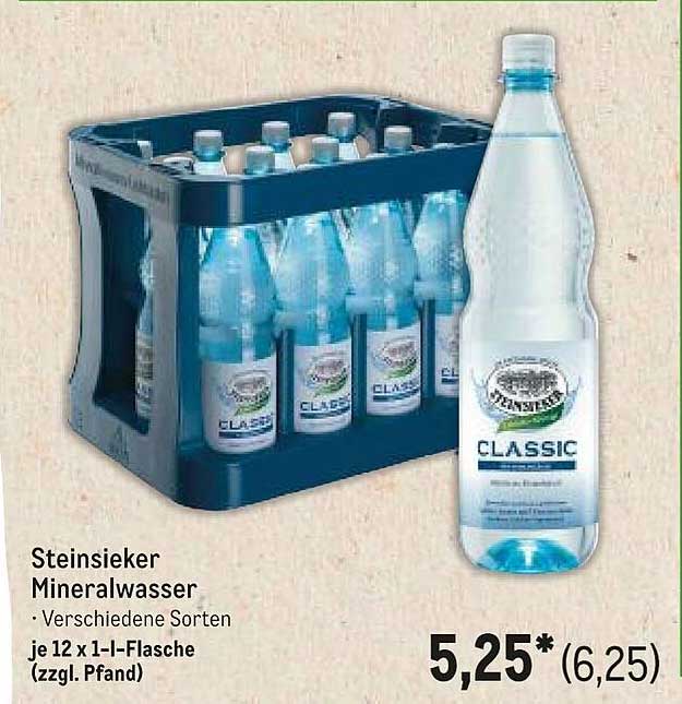 Steinsieker Mineralwasser - verschiedene Sorten