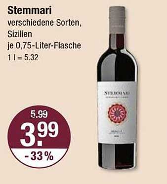 Stemmari Rotwein, verschiedene Sorten, Sizilien, je 0,75-Liter-Flasche