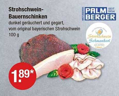 Strohwiesn-Bauernschinken - dunkel geräuchert und gegart