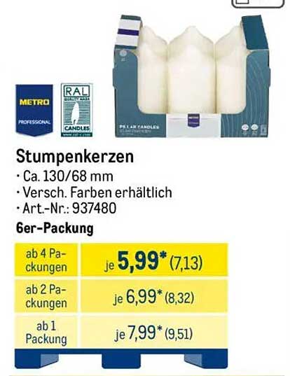 Stumpenkerzen 6er-Packung - vielseitig und stilvoll