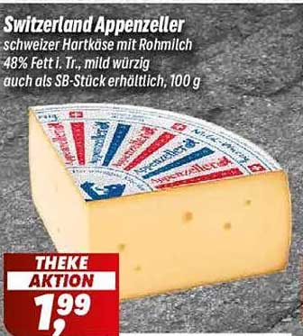 Switzerland Appenzeller - Schweizer Hartkäse mit Rohmilch, 100 g