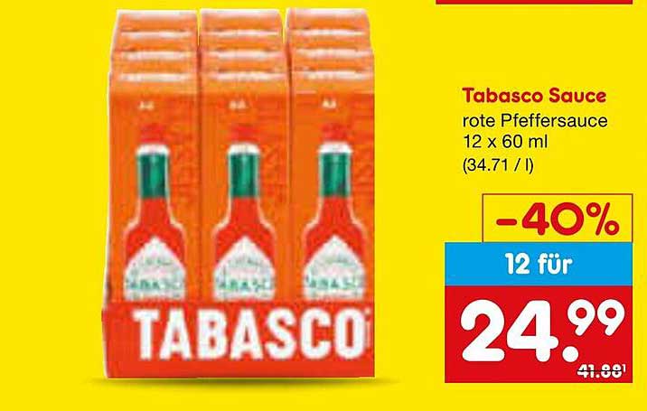 Tabasco Sauce rote Pfeffersauce 12 x 60 ml