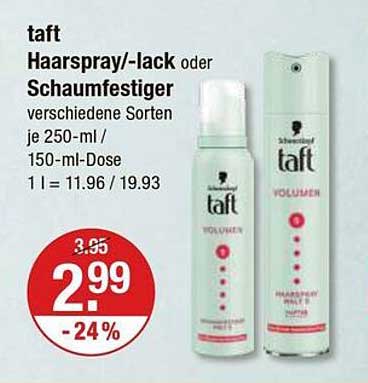 taft Haarspray/-lack oder Schaumfestiger verschiedene Sorten 250 ml / 150 ml