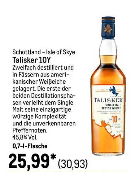 Talisker 10Y – Single Malt Scotch Whisky