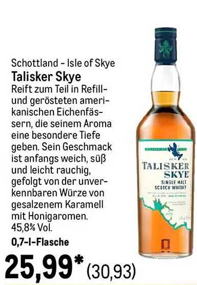 Talisker Skye Single Malt Scotch Whisky 0,7 l