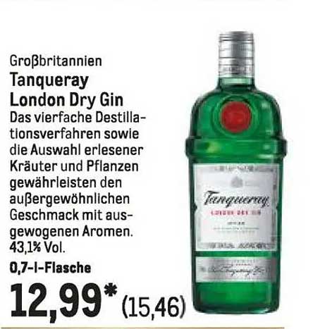 Tanqueray London Dry Gin 0,7-l-Flasche