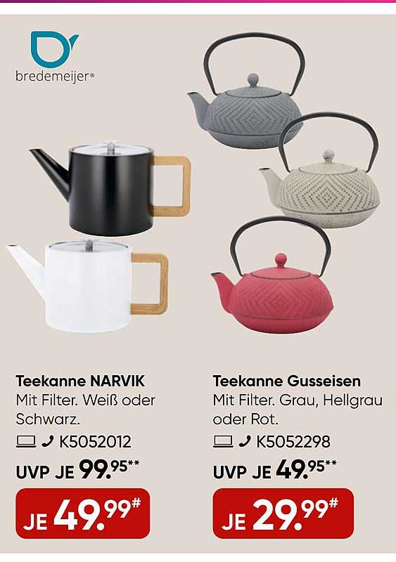 Teekanne NARVIK und Teekanne Gusseisen