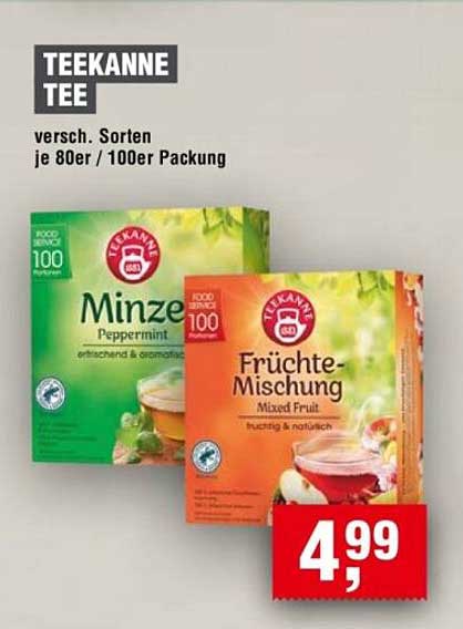 Teekanne Tee - verschiedene Sorten je 80er / 100er Packung