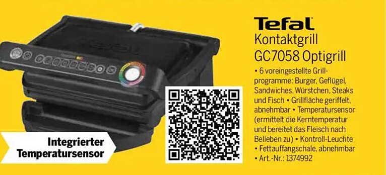 Tefal Kontaktgrill GC7058 Optigrill