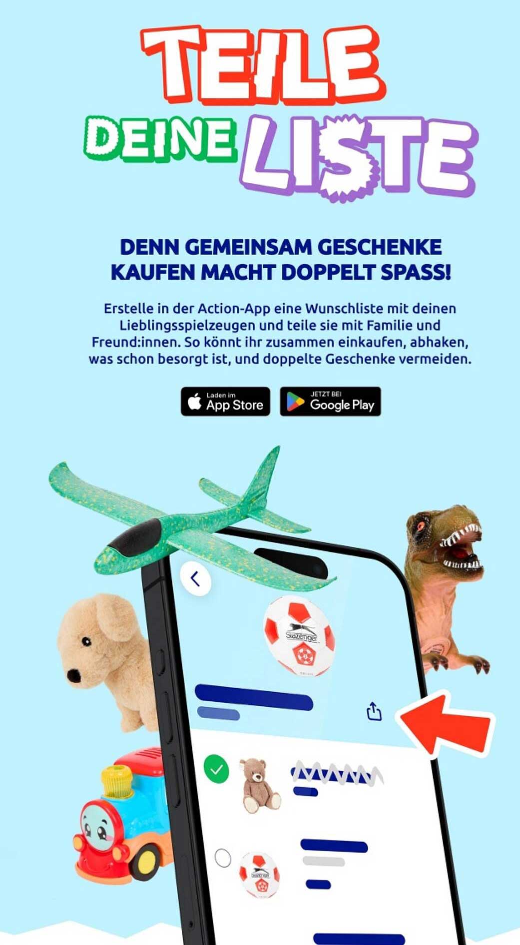 TEILE DEINE LISTE - Wunschliste in der Action-App