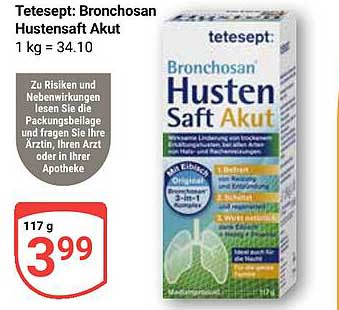 Tetesept Bronchosan HustenSaft Akut 117 g