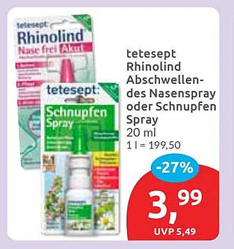 tetesept Rhinolind Nasenspray oder Schnupfen Spray 20 ml