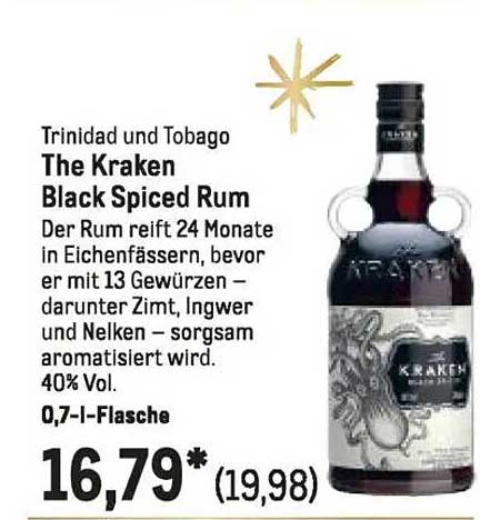 The Kraken Black Spiced Rum 0,7 l Flasche