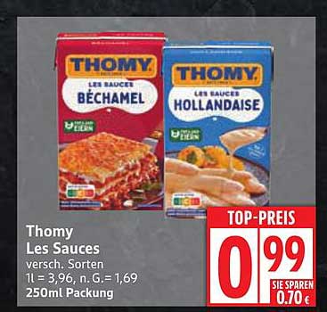 Thomy Les Sauces - Bechamel und Hollandaise, 250ml Packung