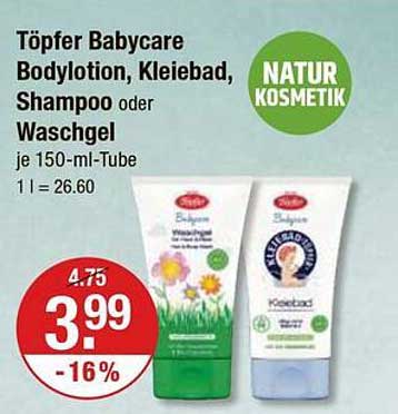 Töpfer Babycare Bodylotion, Kleiebad, Shampoo oder Waschgel