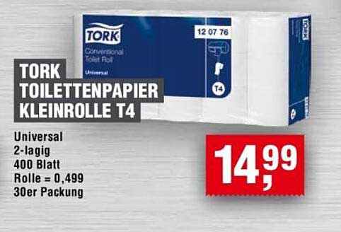 TORK Toilettenpapier Kleinrolle T4, 30er Packung