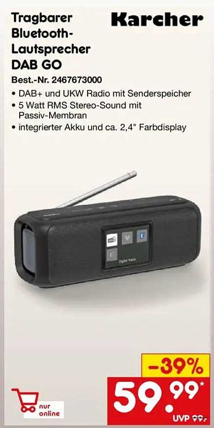 Tragbarer Bluetooth-Lautsprecher DAB GO