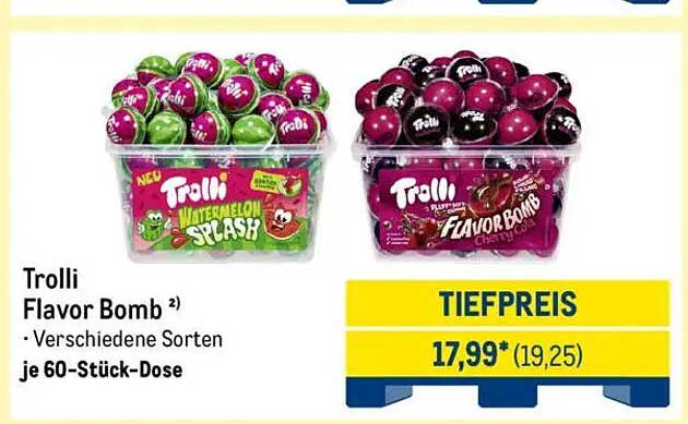 Trolli Flavor Bomb – Verschiedene Sorten je 60-Stück-Dose