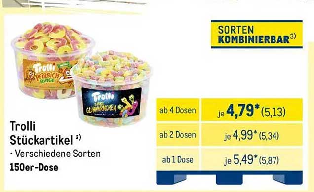 Trolli Stückartikel – Verschiedene Sorten 150er-Dose