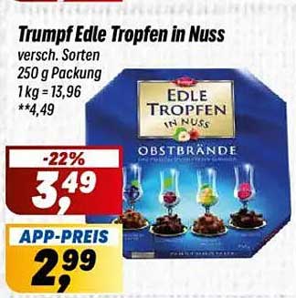 Trumpf Edle Tropfen in Nuss - 250 g Packung