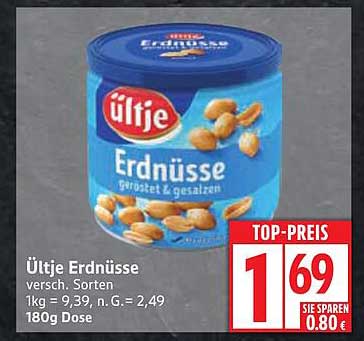 Ültje Erdnüsse - grob & gesalzen 180g Dose