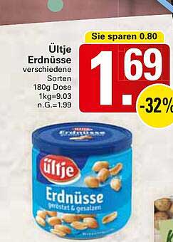 Ültje Erdnüsse verschiedene Sorten 180g Dose