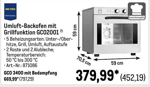 Umluft-Backofen mit Grillfunktion GC02001