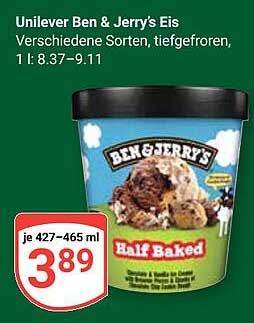 Unilever Ben & Jerry’s Eis - Verschiedene Sorten, tiefgefroren