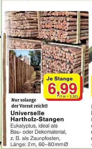 Universelle Hartholz-Stangen