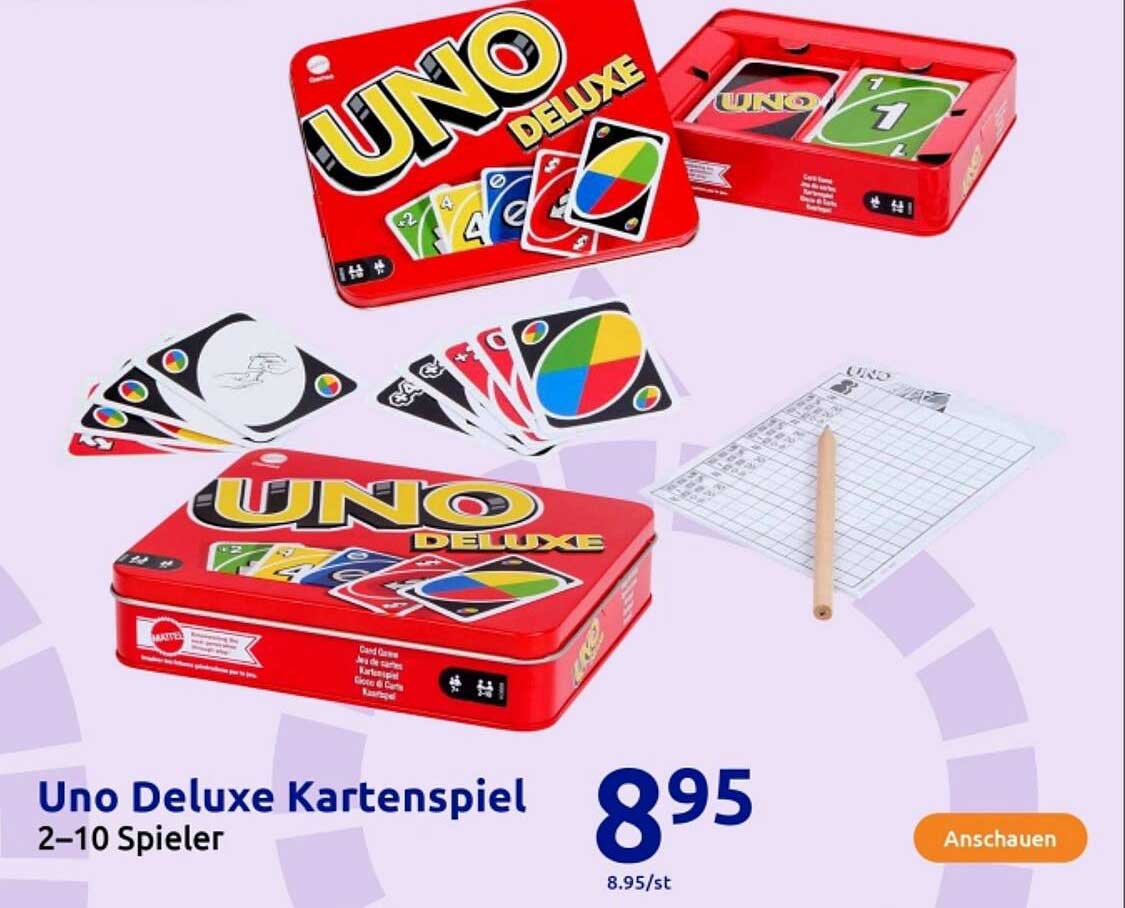 Uno Deluxe Kartenspiel 2-10 Spieler