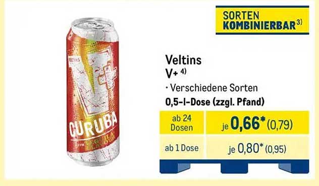 Veltins V+ 4 - Unterschiedliche Sorten in 0,5 l-Dosen