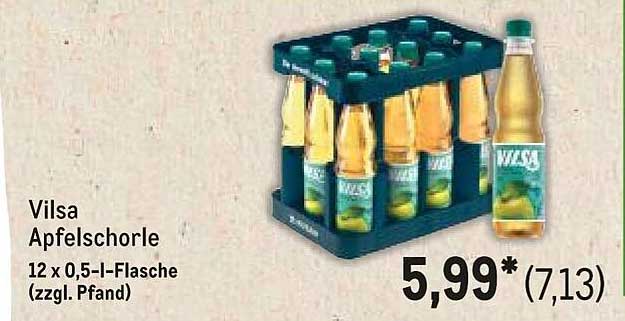 Vilsa Apfelschorle 12 x 0,5 l-Flasche (zzgl. Pfand)