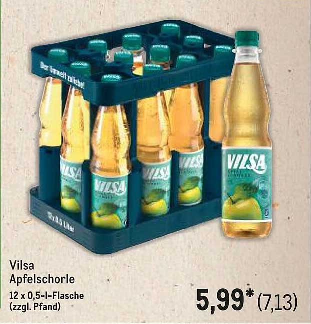 Vilsa Apfelschorle 12 x 0,5-l-Flasche (zzgl. Pfand)
