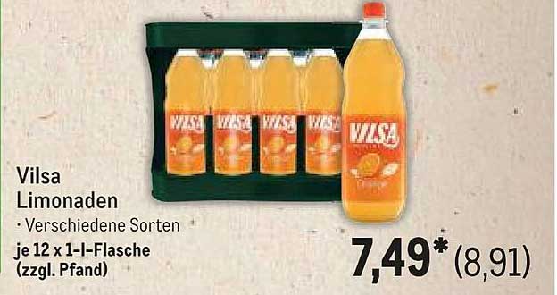 Vilsa Limonaden - verschiedene Sorten, je 12 x 1-l-Flasche