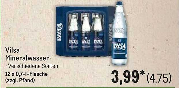 Vilsa Mineralwasser - Verschiedene Sorten (12 x 0,7 l-Flasche)