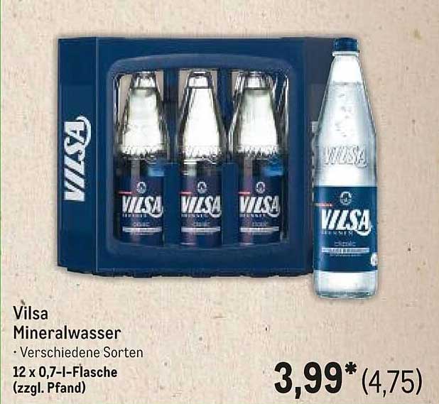Vilsa Mineralwasser - Verschiedene Sorten