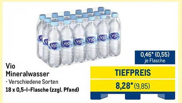 Vio Mineralwasser - 18 x 0,5 l-Flasche
