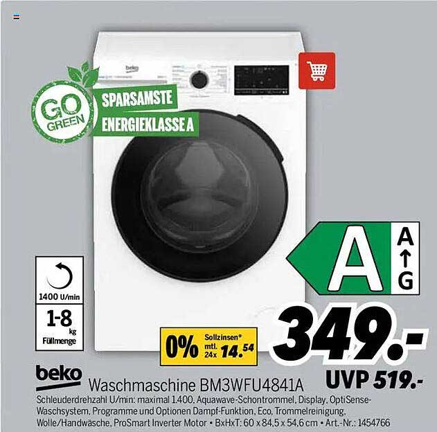 Waschmaschine BM3WFU4841A von Beko