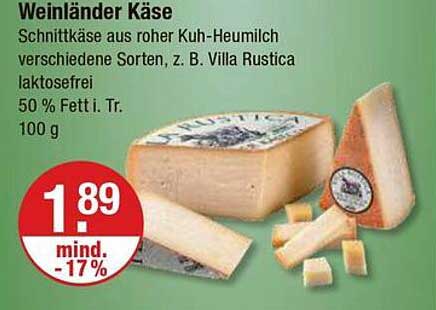 Weinländer Käse - Schnittkäse aus roher Kuh-Heumilch