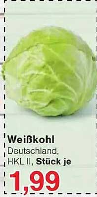 Weißkohl, Deutschland, HKL II, Stück je