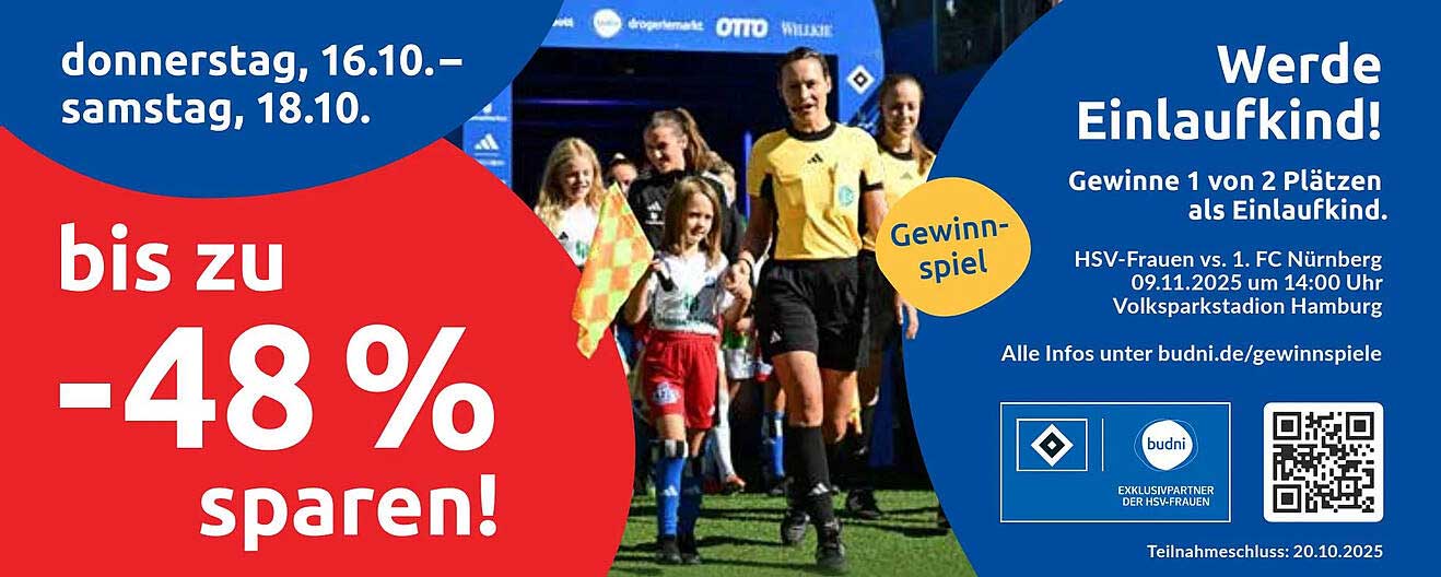Werde Einlaufkind und gewinne Plätze für HSV-Frauen gegen 1. FC Nürnberg!
