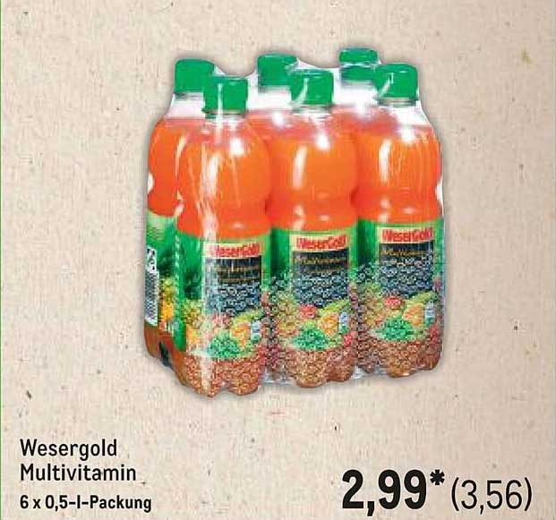Wesergold Multivitamin 6 x 0,5 l-Packung