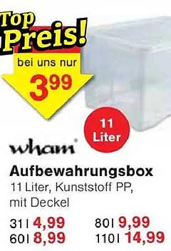 Wham Aufbewahrungsbox 11 Liter mit Deckel