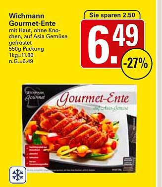 Wichmann Gourmet-Ente mit Haut, ohne Knochen, gefrostet, 550g