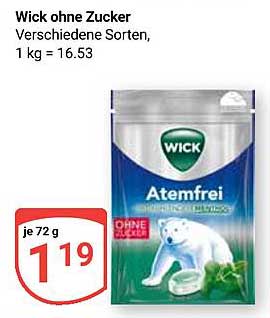 Wick ohne Zucker - Atemfrei, verschiedene Sorten
