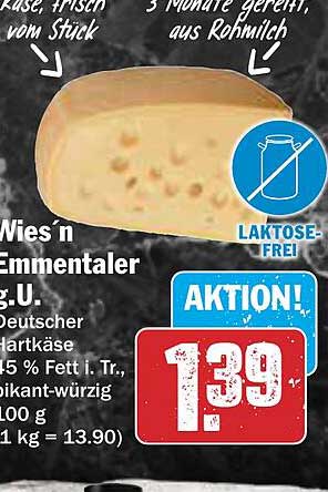 Wies'n Emmentaler g.U. - Laktosefreier Hartkäse