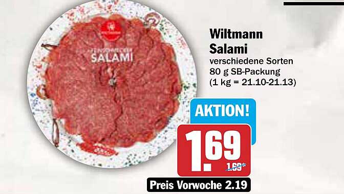 Wiltmann Salami verschiedene Sorten 80 g SB-Packung