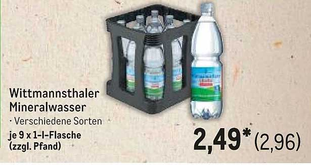 Wittmannsthaler Mineralwasser - verschiedene Sorten im praktischen 9er-Träger